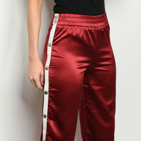 🔥Snap Away Satin Track Pants - Picture 3 of 3